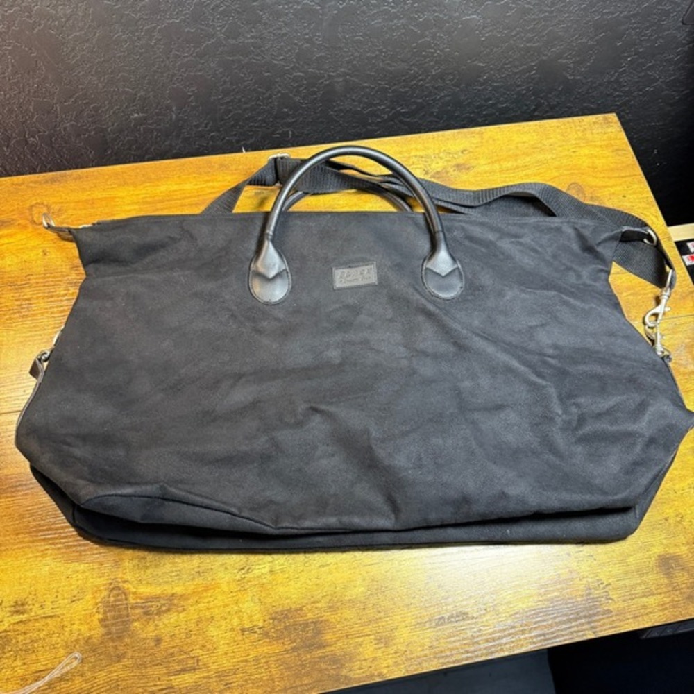 Kenneth Cole Black Label Black‎ Faux Suede Weekender Duffel Bag Mens Large